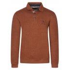Pull col polo Ethnic Blue avec manches longues rouille