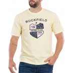 T-shirt col rond Ruckfield en coton biologique avec manches courtes jaune