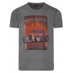 T-shirt col rond Von Dutch en coton avec manches courtes gris