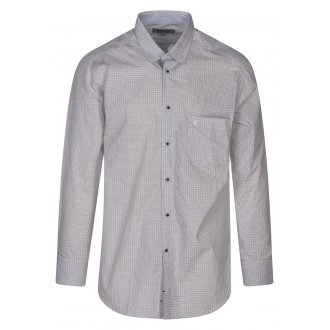 Chemise ample Bande Originale en coton avec manches longues et col à bouton caché blanche imprimé abstrait