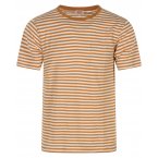 T-shirt col rond Armor Lux en lin et coton avec manches courtes orange rayé