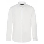 Chemise avec manches longues et col italien Bande Originale coton mélangé blanc