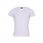Tee-shirt à col v Eden Park en coton stretch gris chiné