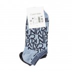 Lot de 2 paires de chaussettes Calvin Klein en coton stretch mélangé bleu marine et bleu ciel imprimé en bleu marine
