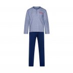 Pyjama long Christian Cane Elias en coton bleu marine