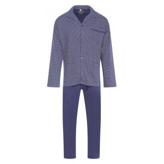 Pyjama long Christian Cane Iliodes en coton bleu marine