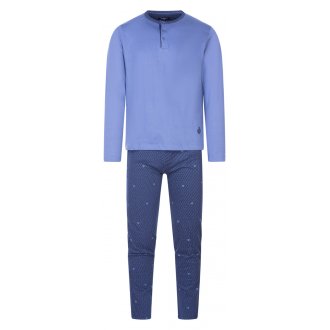 Pyjama à motifs Guasch en coton bleu