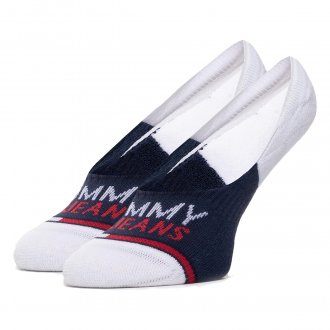 Socquettes Tommy Hilfiger Underwear en coton stretch mélangé blanc et bleu marine