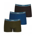 Lot de 3 boxers Eminence en coton biologique stretch bleu marine, vert kaki et noir