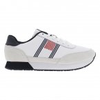 Sneakers Tommy Hilfiger blanches à empiècements nubuck