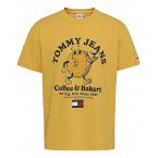 T-shirt Tommy Hilfiger coton droite avec manches courtes et col rond jaune