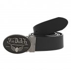 Coffret ceinture 2 boucles Von Dutch en cuir noir