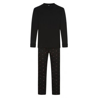 Pyjama long Diesel avec manches longues et col rond noir