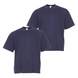 Lot de 2 T-shirts avec manches courtes et col rond Adamo coton marine