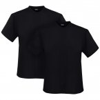 Lot de 2 T-shirts avec manches courtes et col rond Adamo coton noir