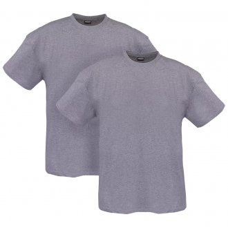 Lot de 2 T-shirts avec manches courtes et col rond Adamo coton gris chiné