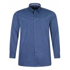 Chemise Casa Moda en coton avec manches longues et col français bleu marine