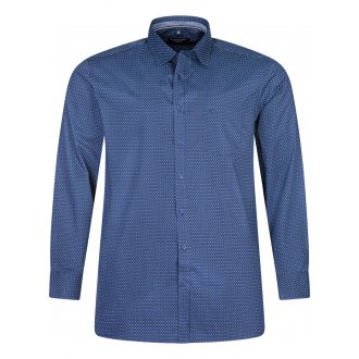 Chemise Casa Moda en coton avec manches longues et col français bleu marine