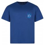 T-shirt avec manches courtes et col rond Maxfort coton bleu