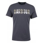 T-shirt avec manches courtes et col rond Barbour coton anthracite