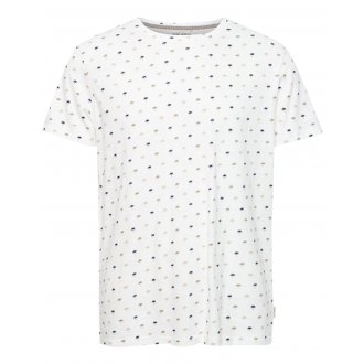 T-shirt Blend en coton blanc à imprimé de palmiers, à coupe droite et col rond