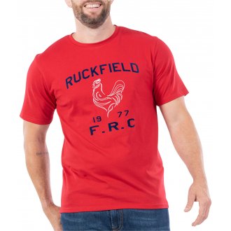 T-shirt col rond Ruckfield en coton biologique avec manches courtes rouge