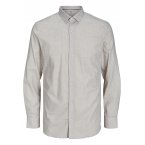 Chemise avec un col italien et une coupe slim Jack & Jones Premium en coton blanc