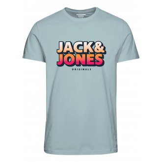 T-shirt avec manches courtes et col rond Jack & Jones coton ciel