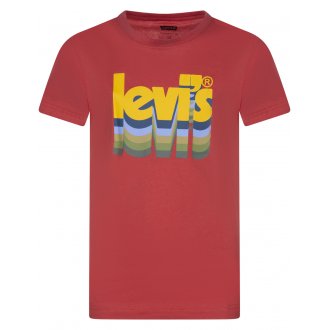 T-shirt Junior Garçon avec manches courtes et col rond Levi's® coton rouge