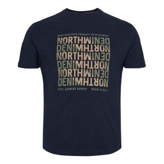 T-shirt col rond North 56°4 en coton à manches courtes bleu marine
