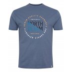 T-shirt col rond North 56°4 en coton à manches courtes bleu indigo