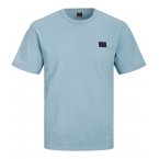 T-shirt avec manches courtes et col rond Jack & Jones + coton bleu