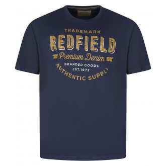 T-shirt Redfield coton droite avec manches courtes et col rond marine