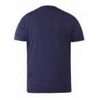 T-shirt Duke Argent droite avec manches courtes et col rond marine