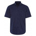 Chemise Bande Originale en coton avec manches courtes et col français bleu marine