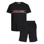 Pyjama Jack & Jones avec manches courtes et col rond noir