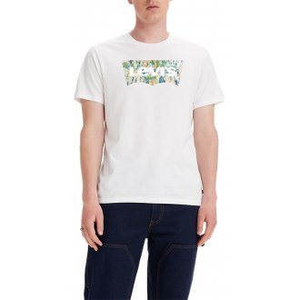 T-shirt col rond Levi's® en coton avec manches courtes blanc