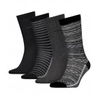 Coffret 4 paires de chaussettes Levi's® hautes en coton stretch gris et rayé