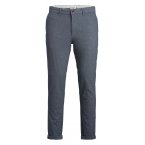 Pantalon Premium Marco en coton mélangé bleu texturé