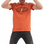 T-shirt col rond Von Dutch en coton avec manches courtes orange