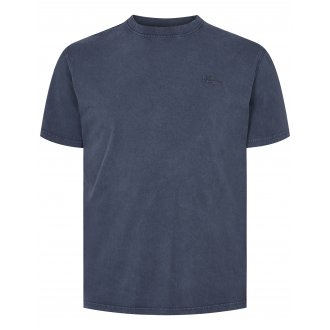 T-shirt col rond North 56°4 en coton avec manches courtes bleu marine chiné