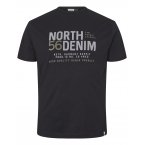 T-shirt col rond North 56°4 en coton avec manches courtes noir