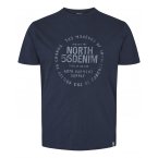 T-shirt col rond North 56°4 en coton avec manches courtes bleu marine