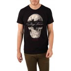 T-shirt col rond Deeluxe en coton avec manches courtes noir crâne