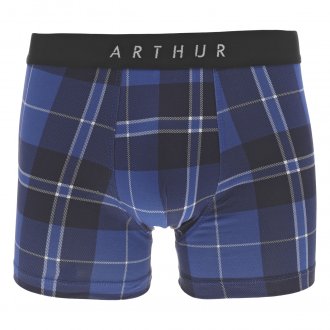 Boxer Arthur coton bleu tartan