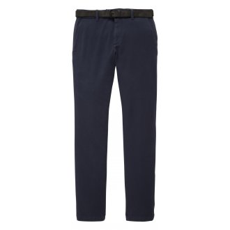 Pantalon coupe slim Tom Tailor en coton bleu marine