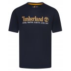 Tee-shirt droit à col rond Timberland en coton bleu marine