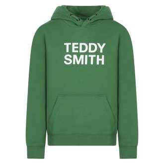 Sweat à capuche Junior Teddy Smith en coton mélangé avec manches longues vert