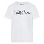 T-shirt Junior Teddy Smith coton avec manches courtes et col rond blanc