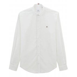 Chemise coupe ajustée à col américain Serge Blanco Play en coton blanc